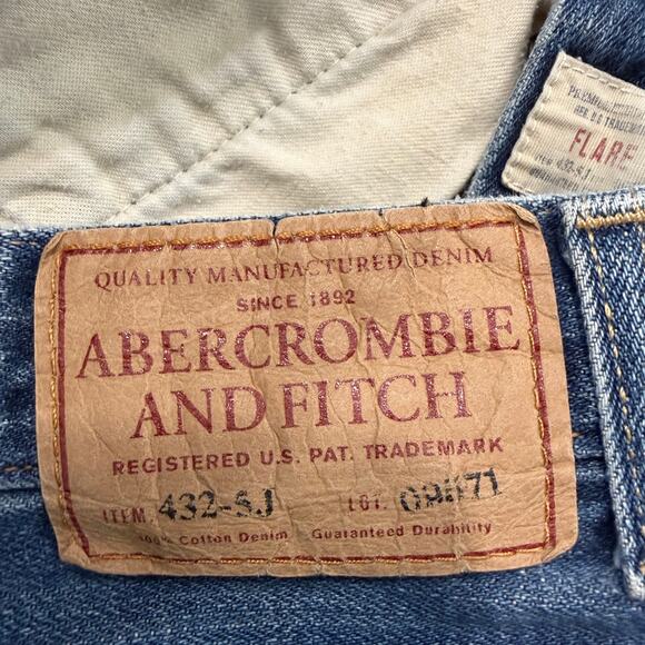 Vintage Abercrombie & Fitch Flare Jeans Women's 31x32 (Fits 31x28) Blue Faded - Picture 7 of 13